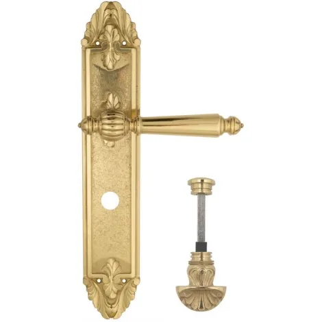 Дверная ручка Venezia \"PELLESTRINA\" WC-4 на планке PL90 полированная латунь