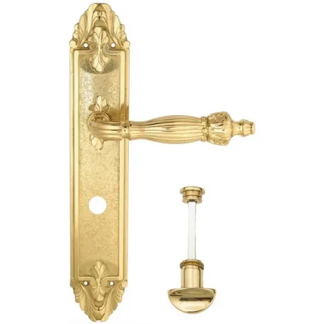 Дверная ручка Venezia \"OLIMPO\" WC-2 на планке PL90 полированная латунь