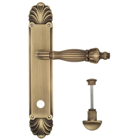 Дверная ручка Venezia \"OLIMPO\" WC-2 на планке PL87 матовая бронза