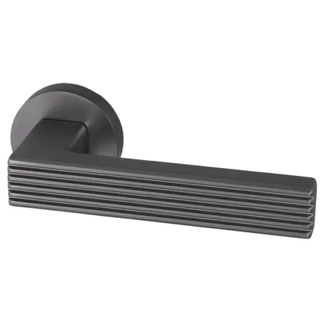 Дверная ручка на круглом основании Armadillo LINE URB6 BPVD-77 вороненый никель