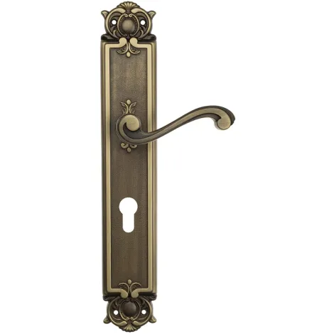 Дверная ручка Venezia \"VIVALDI\" CYL на планке PL97 матовая бронза