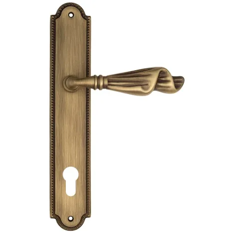 Дверная ручка Venezia \"OPERA\" CYL на планке PL98 матовая бронза