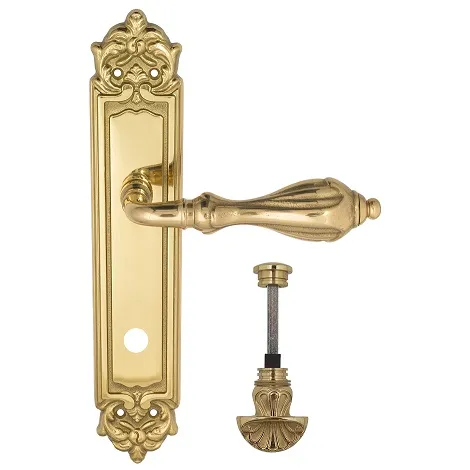 Дверная ручка Venezia \"ANAFESTO\" WC-4 на планке PL96 полированная латунь