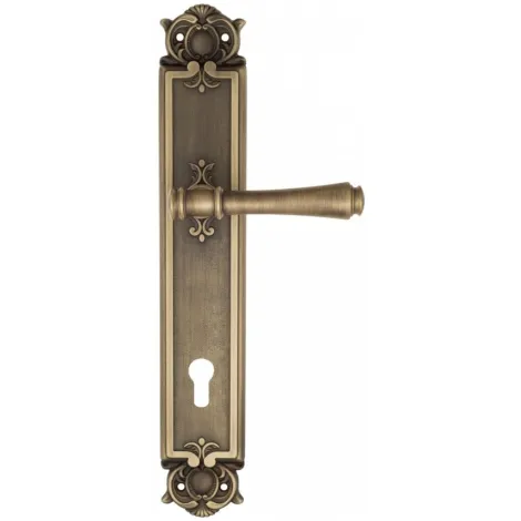 Дверная ручка Venezia \"CALLISTO\" CYL на планке PL97 матовая бронза