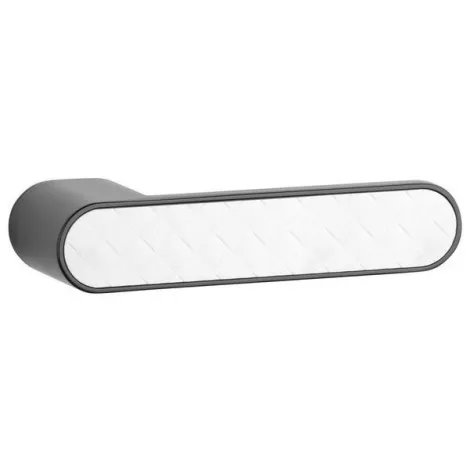 Дверная ручка на прямоугольном основании APRILE GUAVA RTH L BK WH DK матовый белый кожа