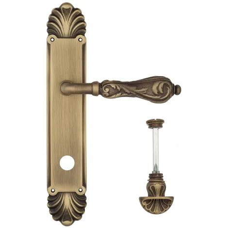 Дверная ручка Venezia \"MONTE CRISTO\" WC-4 на планке PL87 матовая бронза