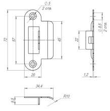 Ответная планка Punto STRP-F72/R20 (SP-F72/R20) SN тех. упаковка