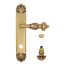 Дверная ручка Venezia \"LUCRECIA\" WC-4 на планке PL87 французское золото + коричневый